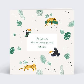 Carte Anniversaire enfant Jungle Secrète