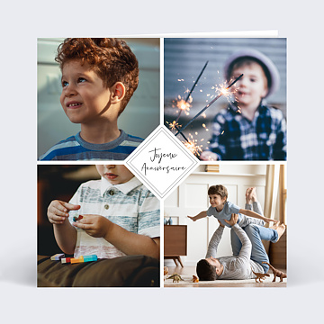 Carte Anniversaire enfant Multiphotos Charme Classique