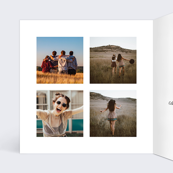 Carte anniversaire Ligne Ocre Intérieur Gauche