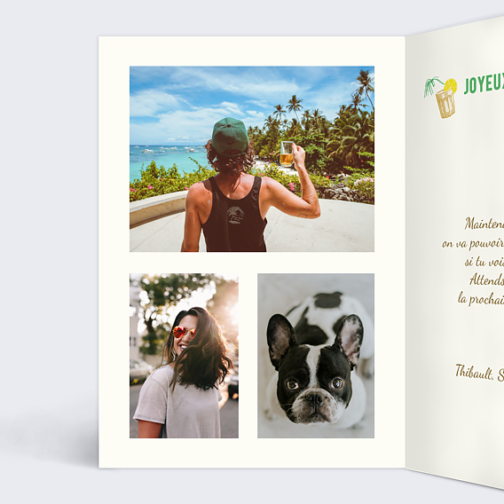 Carte anniversaire Anni Verre Saire Intérieur Gauche