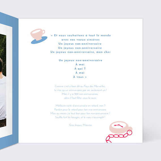 Carte anniversaire Non-Anniversaire Intérieur Droit