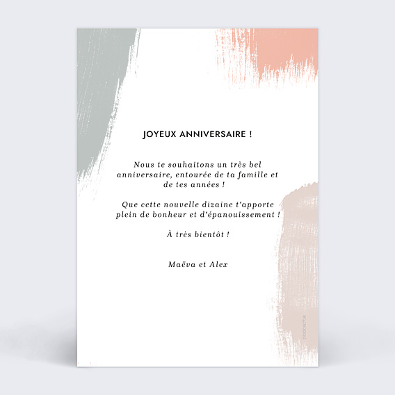 Anniversaire Adulte Traits de Peinture
