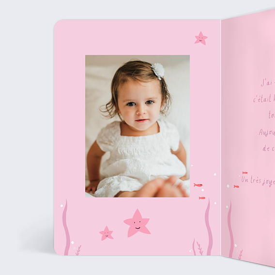 Carte anniversaire enfant Petite Sirène Intérieur Gauche