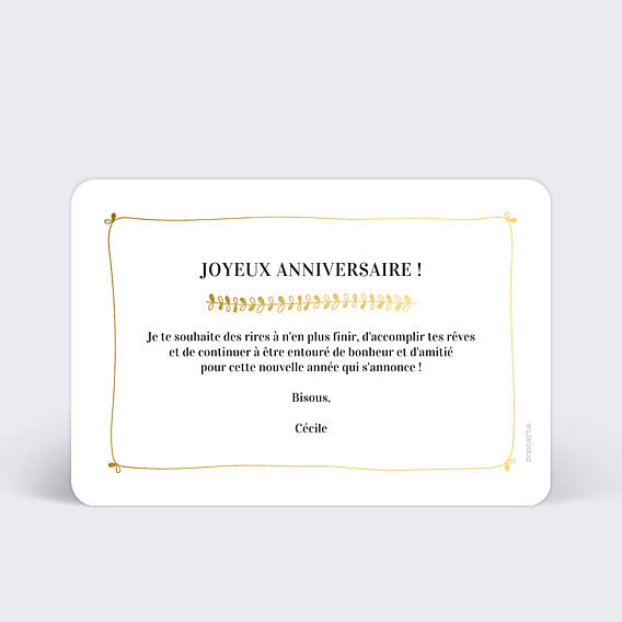 Anniversaire Adulte Jolies Feuilles
