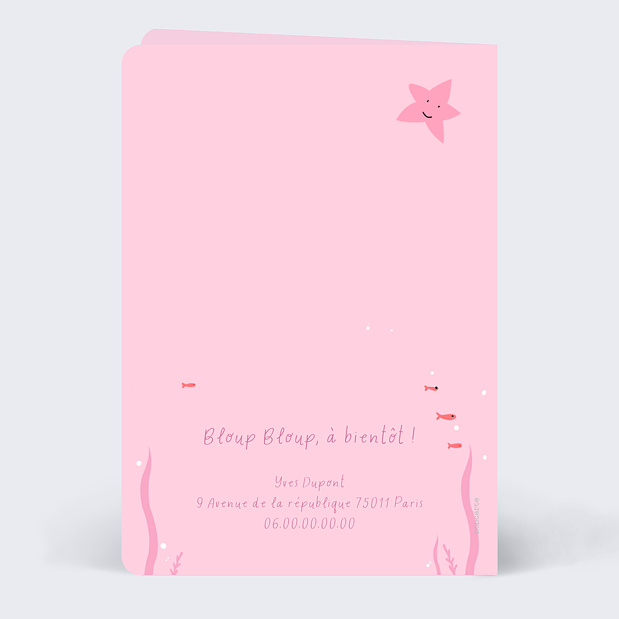 Carte Anniversaire Petite Sirène Verso