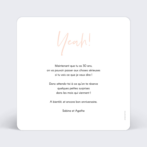 Carte anniversaire Marbre Verso