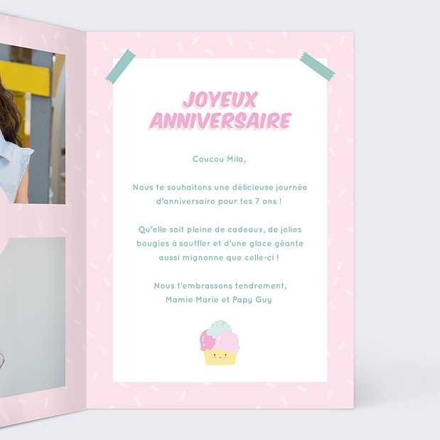 Carte Anniversaire Cornet Festif Intérieur Droit