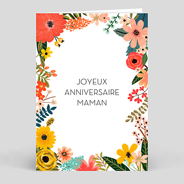 Carte anniversaire adulte Bouquet Printanier