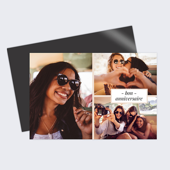 Carte anniversaire Etiquette Poudrée