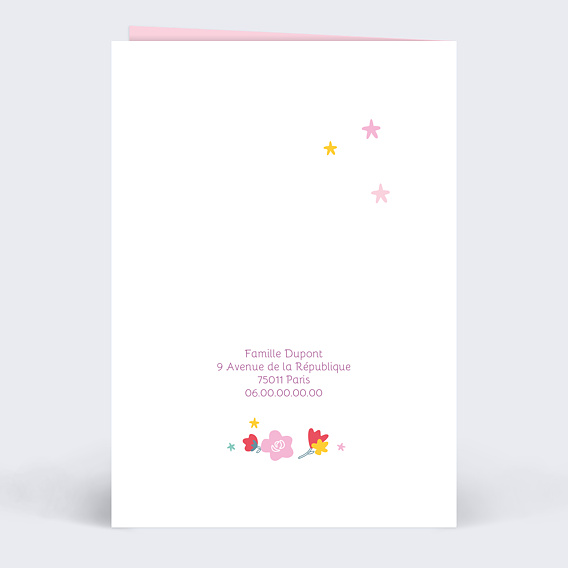 Carte anniversaire enfant Licorne Arc-en-ciel Photo Verso