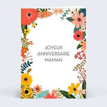 Carte anniversaire adulte Bouquet Printanier