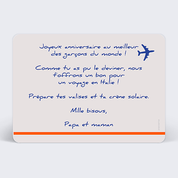 Anniversaire Adulte Billets d'Avion