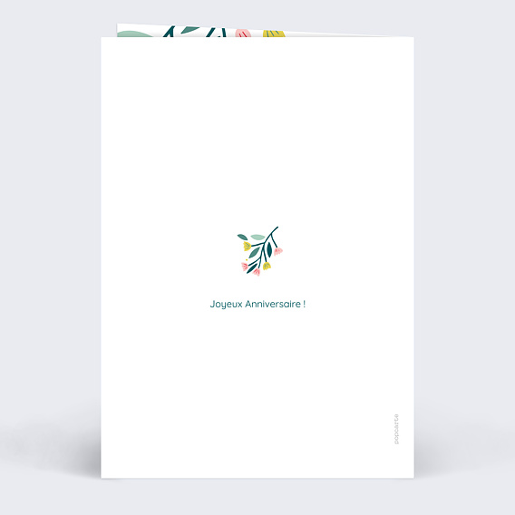 Carte anniversaire Floral Atmosphère Verso