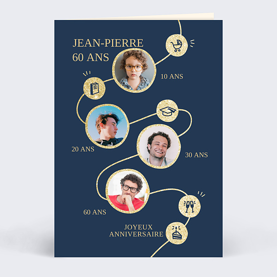 Carte anniversaire Timeline