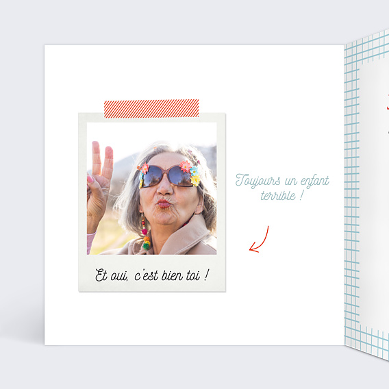 Carte anniversaire Cahier d'École Intérieur Gauche