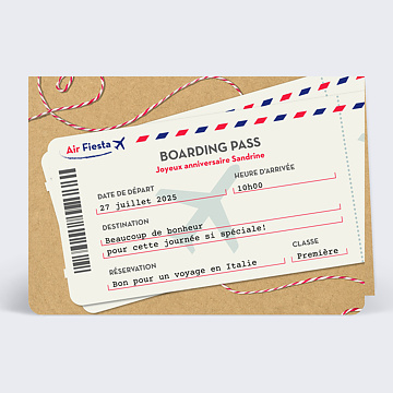 Anniversaire Adulte Boarding pass