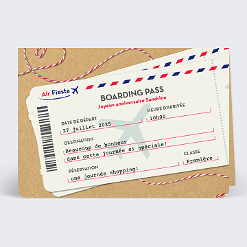 Anniversaire Adulte Boarding Pass