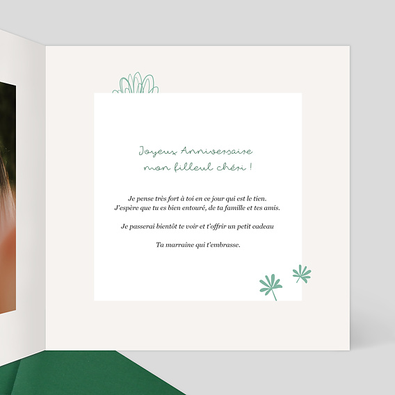 Carte anniversaire enfant Jungle Secrète Intérieur Droit