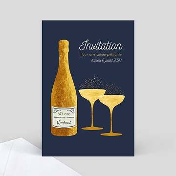 Carte virtuelle anniversaire Bulles dorées