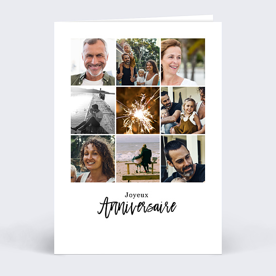 Carte anniversaire Multiphoto Chic