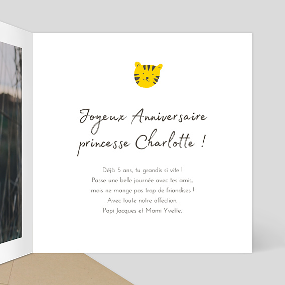 Carte anniversaire enfant Graouu Intérieur Droit