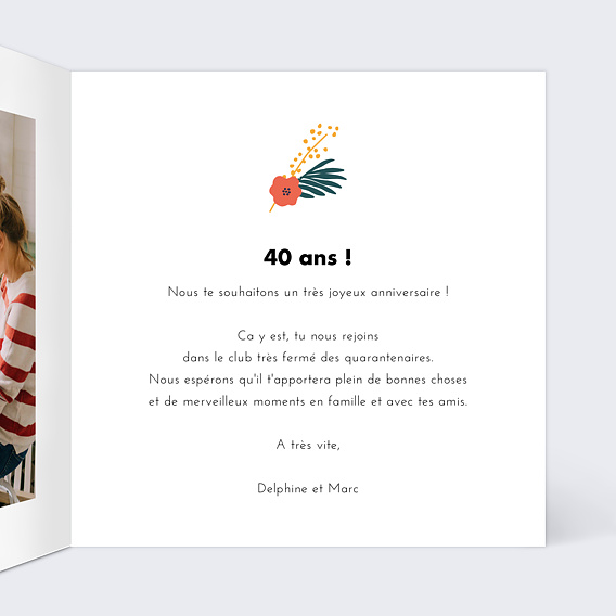 Carte anniversaire Tropicool Intérieur Droit