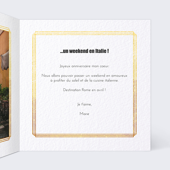 Carte anniversaire Esprit Gatsby - Bon Pour Intérieur Droit