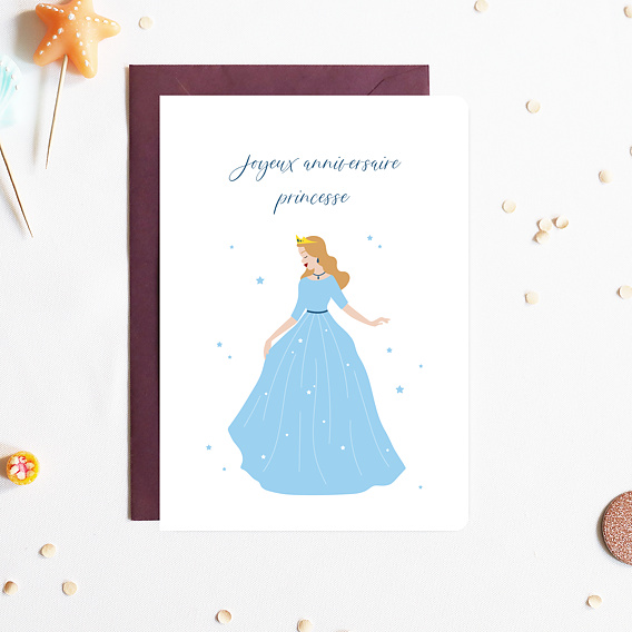 Carte anniversaire enfant Bal Princesse Après 1