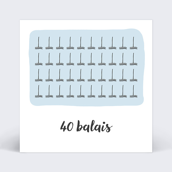 Carte anniversaire adulte Balais