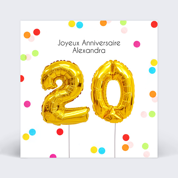 Carte anniversaire adulte Party 20