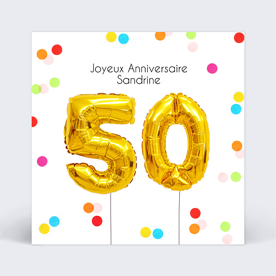 Carte anniversaire adulte Party 50