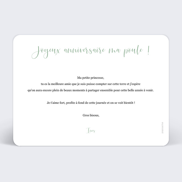 Carte Anniversaire Cinematic I Verso
