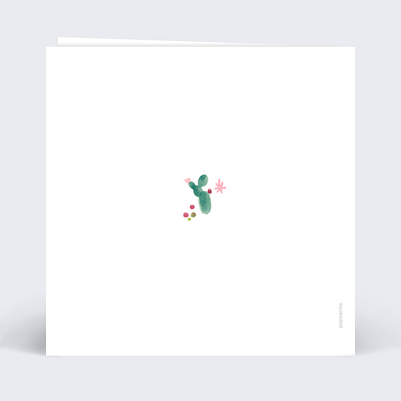 Carte anniversaire Cactus Verso