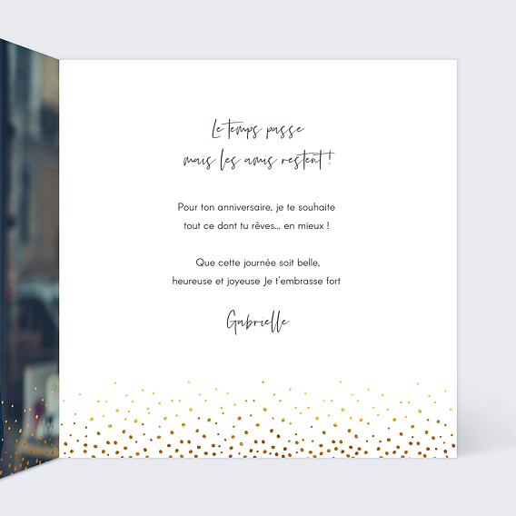 Carte anniversaire Élégance Intérieur Droit