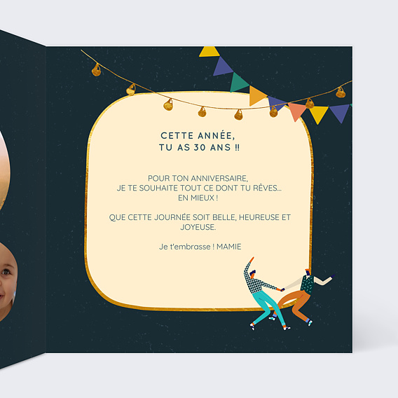 Carte anniversaire Fiesta Intérieur Droit