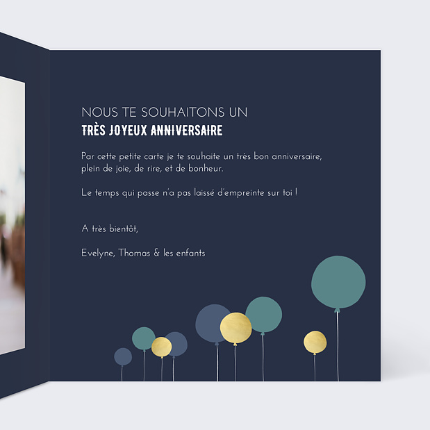 Carte Anniversaire Balloons Intérieur Droit