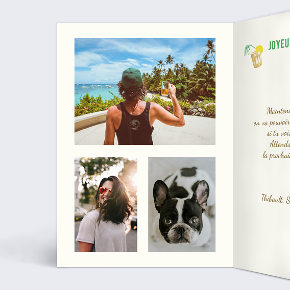 Carte anniversaire Anni Verre Saire Intérieur Gauche