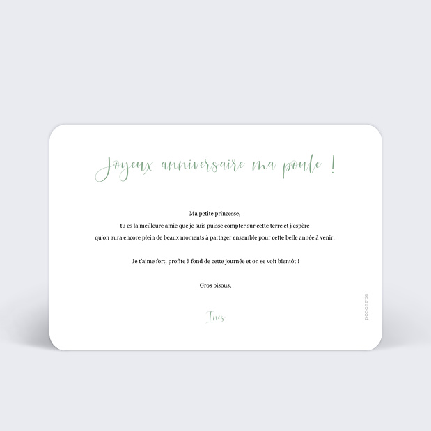 Carte Anniversaire Cinematic I Verso