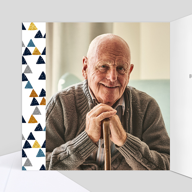 Carte Anniversaire Petits Triangles Intérieur Gauche