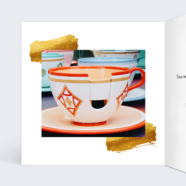 Carte Anniversaire Pinceau Doré - Bon Pour Intérieur Gauche