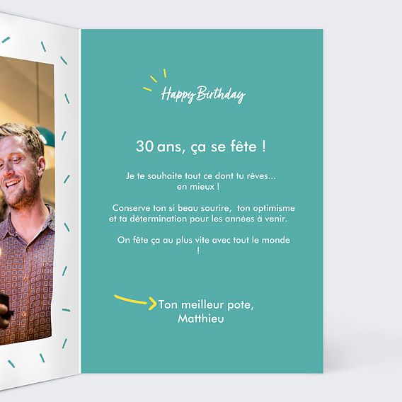 Carte anniversaire Sacré Toi Intérieur Droit