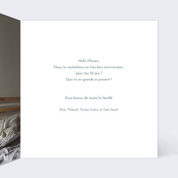 Carte Anniversaire Multiphotos Chic Intérieur Droit