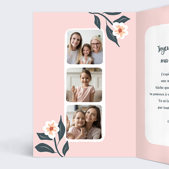 Carte anniversaire enfant Petit Chat Intérieur Gauche