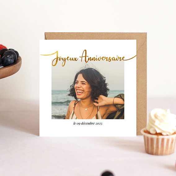Carte anniversaire Ligne Ocre Après 1