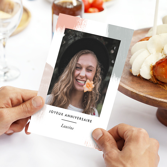 Carte anniversaire Traits de Peinture Après 4