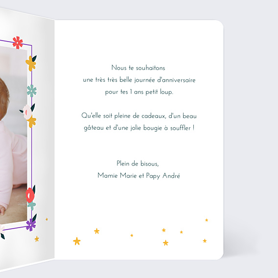 Anniversaire Enfant Licorne Fleurs