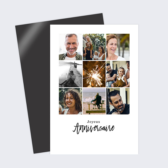 Carte anniversaire Multiphoto Chic