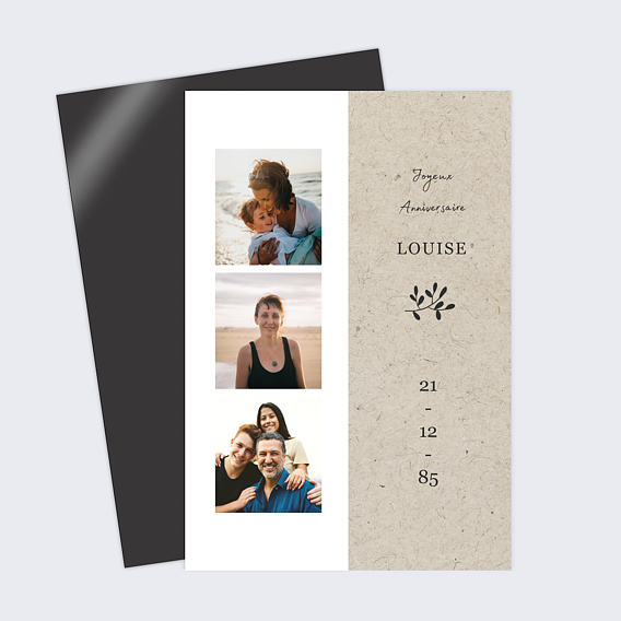 Carte anniversaire Photomaton Nature