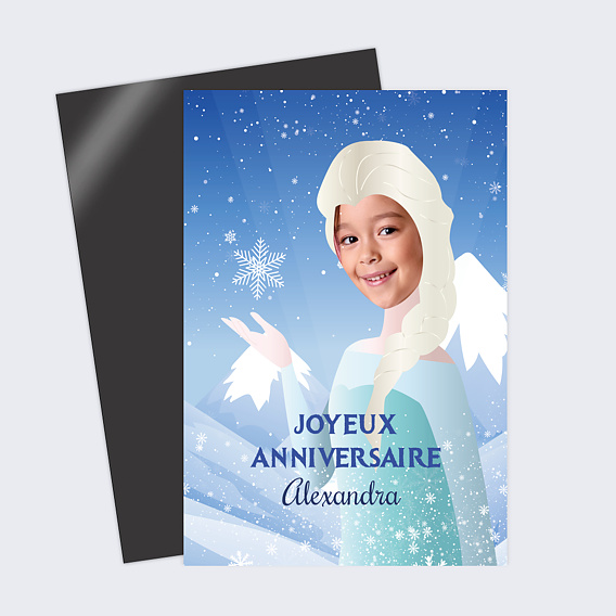 Carte anniversaire enfant Reine des Neiges
