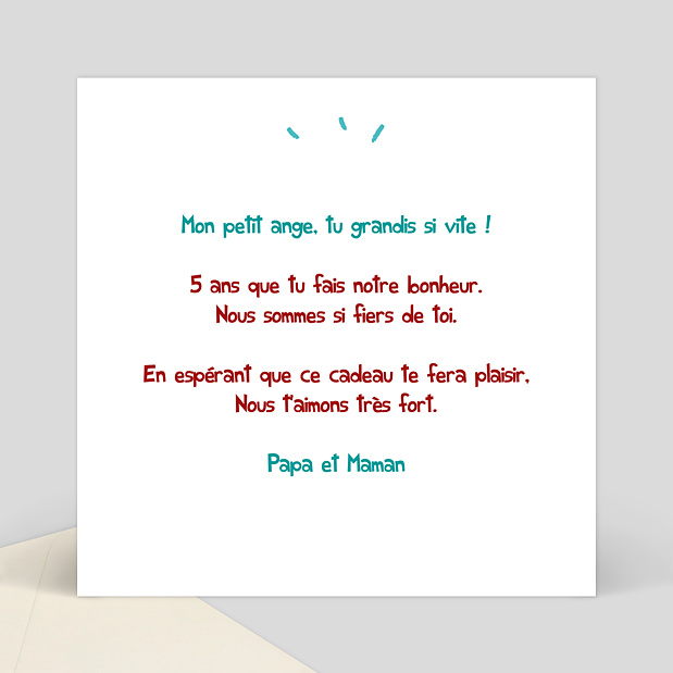 Carte Anniversaire Dessin Verso